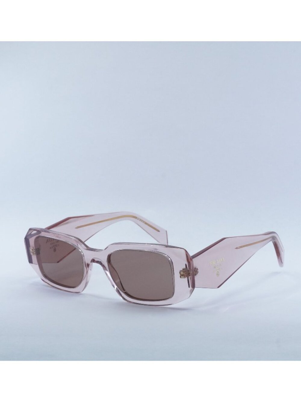 Prada PR17WS 19Q10D Sunglasses Transparent Peach Rectangle Frame
